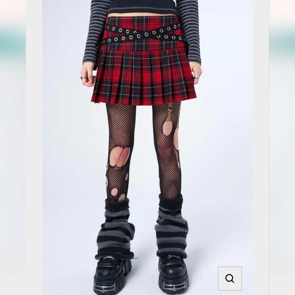 Minga London NWT! Miley Red & Black Tartan Mini Skirt